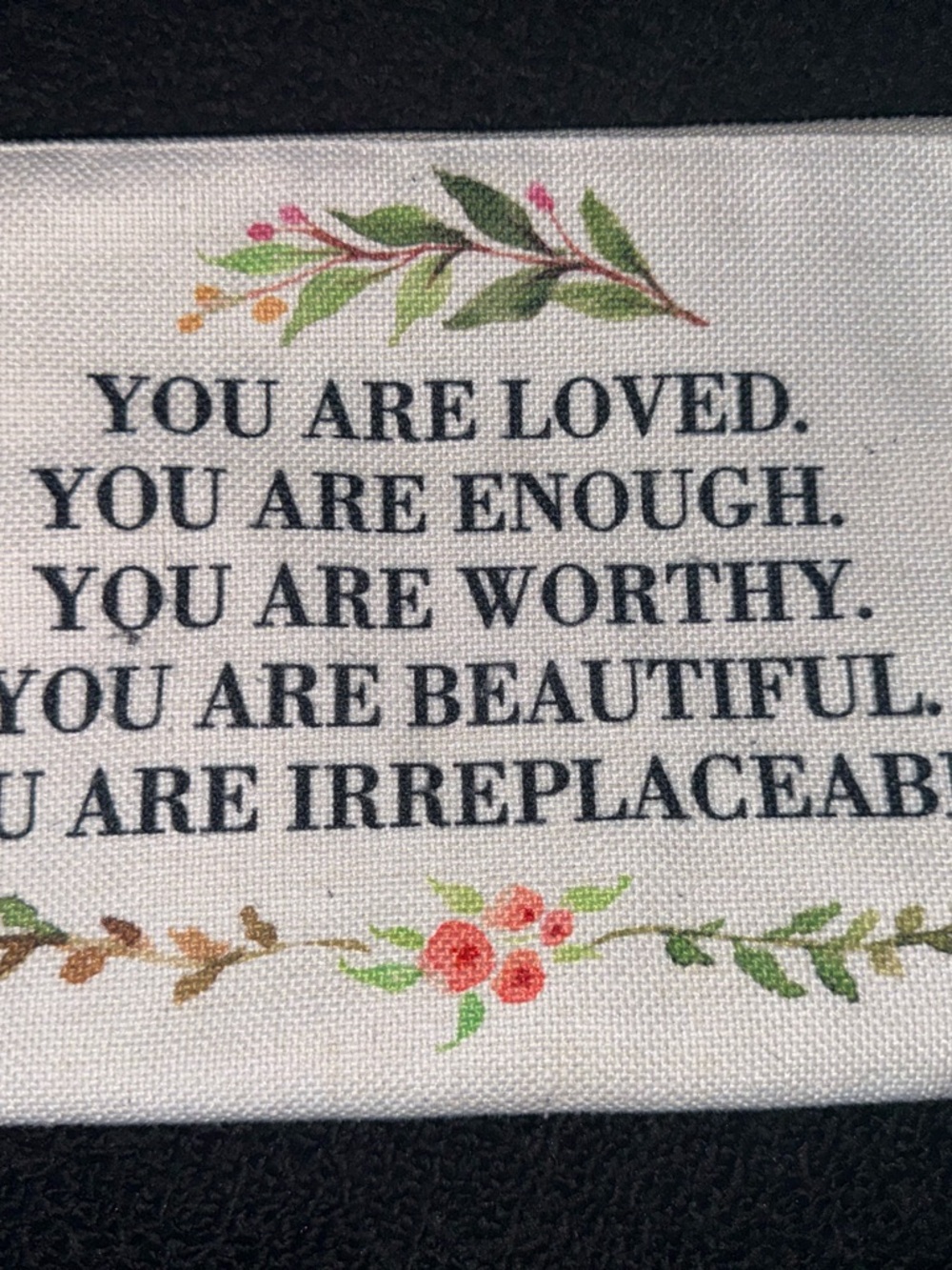Inspirational Fabric Patch - Floral Script